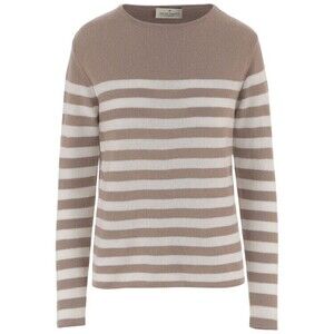 Bruno Manetti All-Over Striped Cashmere Sweater With Crew Neck - NWT